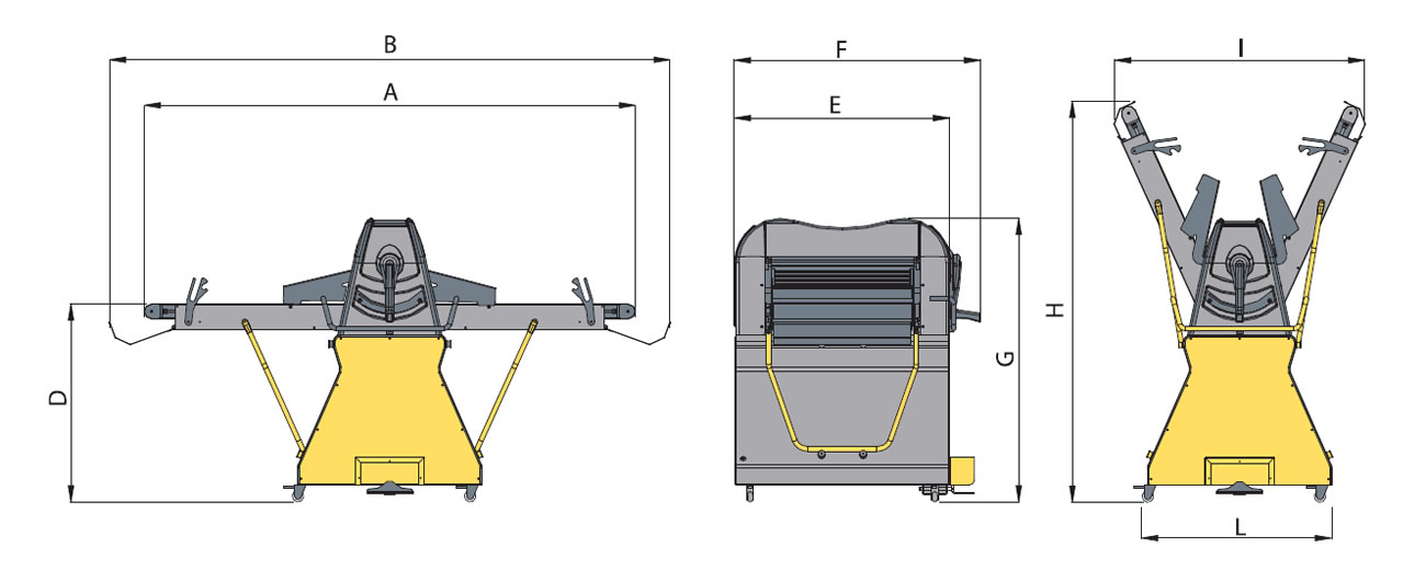 dimensioni sfogliatrici sf600d