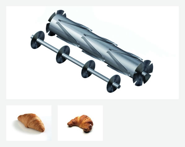 Rollers for croissant cuts