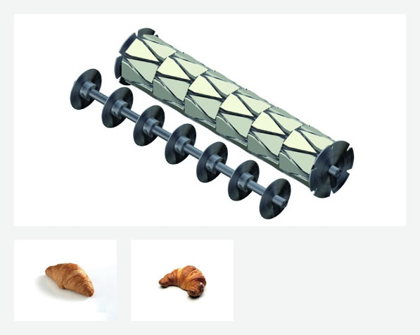 Rollers for small croissant cuts